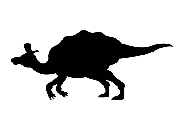 Lambeosaurus Dinosaurier Silhouette Vector Isoliert Auf Weißem Hintergrund — Stockvektor