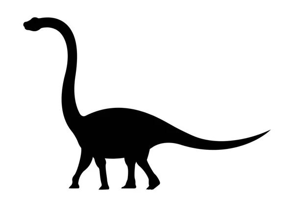 オメイサウルス恐竜シルエットベクターが白い背景に分離 — ストックベクタ