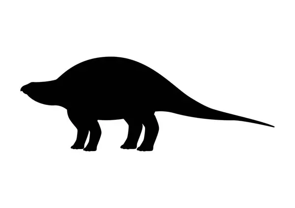 Lotosaurus Dinosaurier Silhouette Vektor Isoliert Auf Weißem Hintergrund — Stockvektor