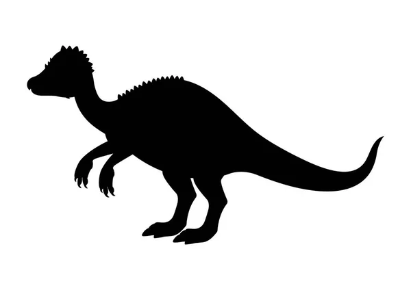 パチスファロサウルス恐竜シルエットベクターは白い背景に隔離される — ストックベクタ