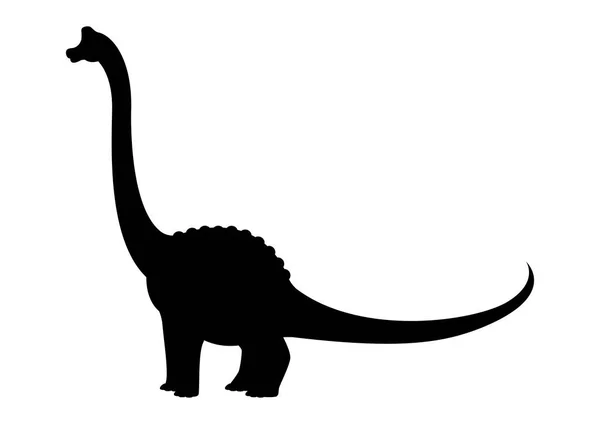 Pelorosaurus Dinosaurus Silhouet Vector Geïsoleerd Witte Achtergrond — Stockvector