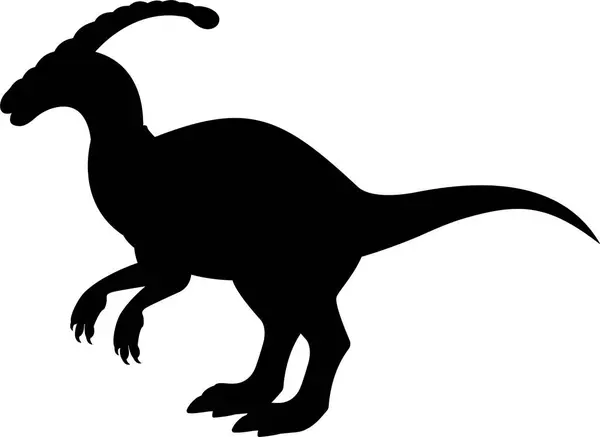 Parasaurolophus Dinosaur Silhouette Vector Isolated White Background — Stock Vector