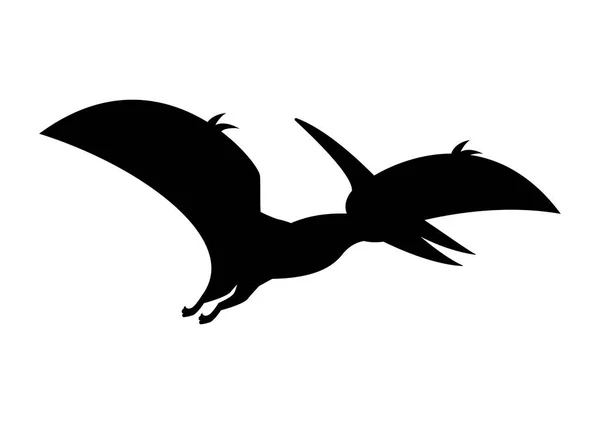 Sylwetka Dinozaura Pteranodona Wektor Izolowany Białym Tle — Wektor stockowy