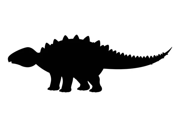 Panoplosaurus Dinosaure Silhouette Vecteur Isolé Sur Fond Blanc — Image vectorielle