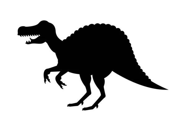 Spinosaurus Dinosaurus Silueta Vektor Izolovaný Bílém Pozadí — Stockový vektor