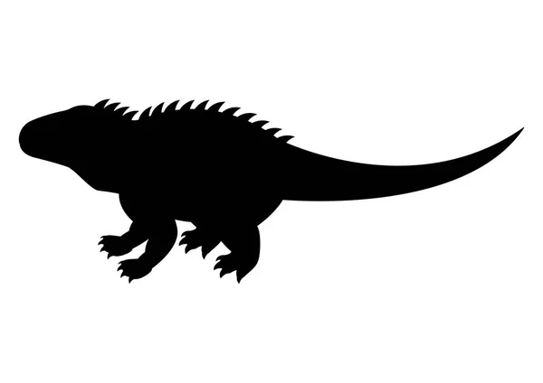 Shansisuchus Dinosaure Silhouette Vecteur Isolé Sur Fond Blanc — Image vectorielle