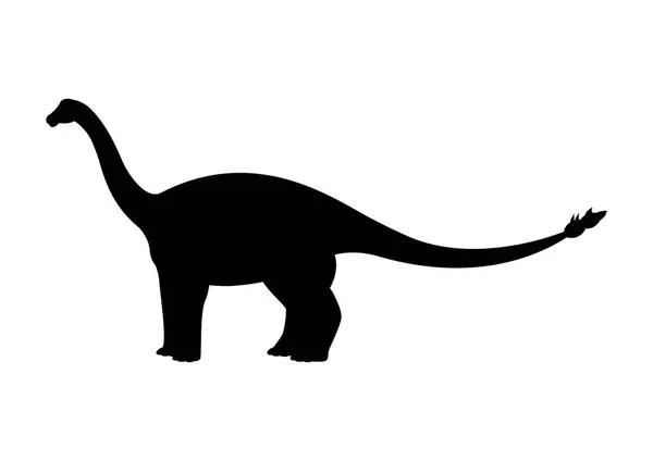 Shunosaurus Dinosaure Silhouette Vecteur Isolé Sur Fond Blanc — Image vectorielle