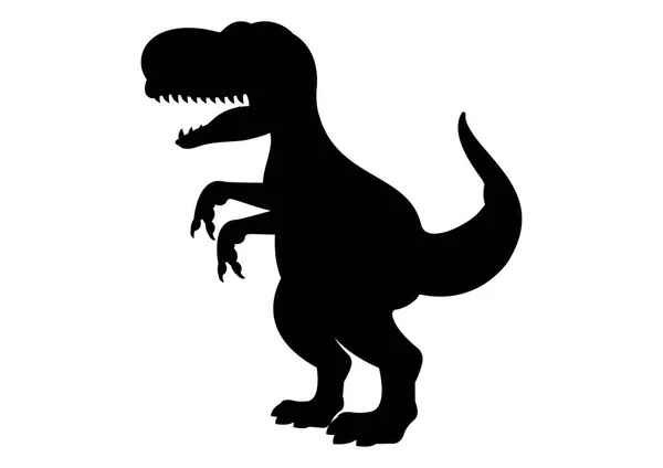Rex Dinosaurus Silueta Vektor Izolovaný Bílém Pozadí — Stockový vektor