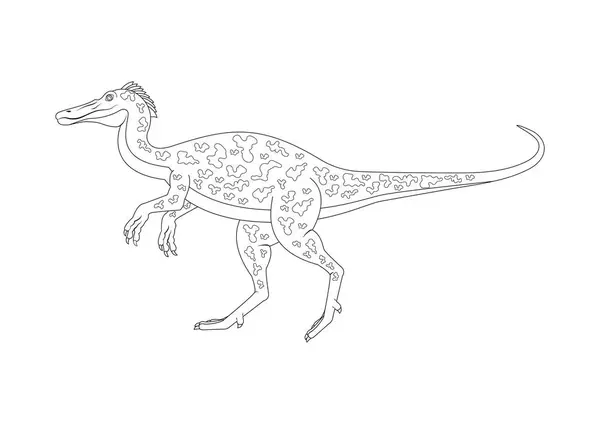 블랙과 화이트 Baryonyx 캐릭터 Baryonyx 공룡의 페이지 — 스톡 벡터