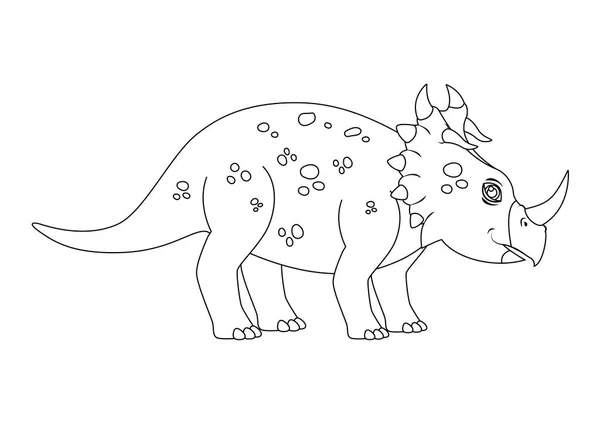 Svart Och Vit Centrosaurus Dinosaurie Cartoon Character Vector Färgning Sida — Stock vektor