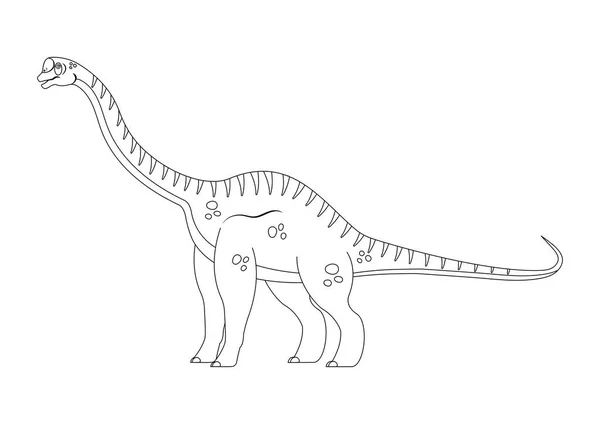 Blanco Negro Europasaurus Dinosaur Cartoon Character Vector Página Para Colorear — Vector de stock