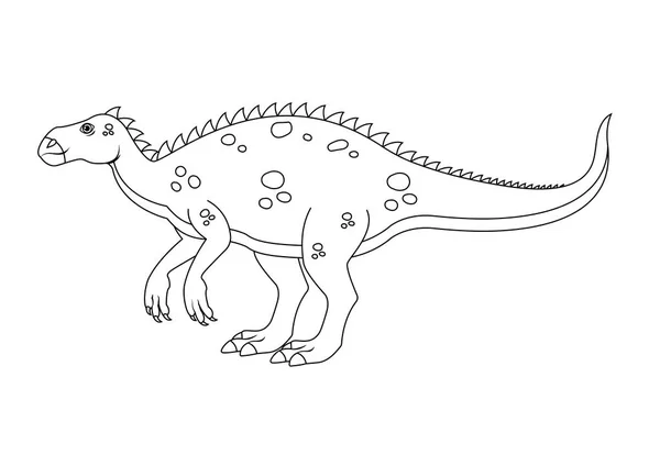 Black White Iguanodon Dinosaurus Cartoon Character Vector Zbarvení Stránky Iguanodon — Stockový vektor