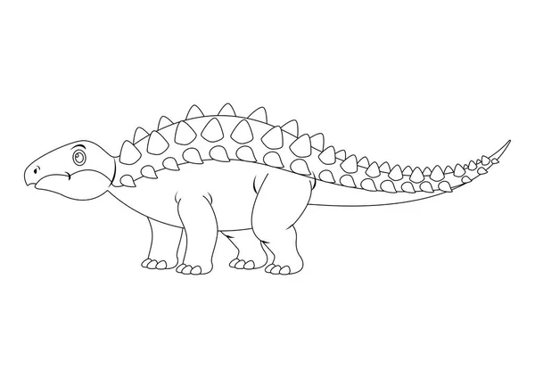 블랙과 화이트 Panoplosaurus 캐릭터 Panoplosaurus 공룡의 페이지 — 스톡 벡터