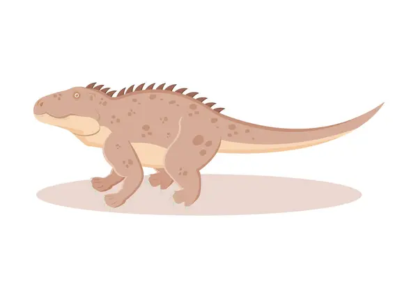 Illustrazione Vettoriale Del Personaggio Del Fumetto Del Dinosauro Shansisuchus — Vettoriale Stock