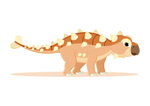 Illustrazione Del Vettore Del Personaggio Del Fumetto Del Dinosauro Ankylosaurus — Vettoriale Stock