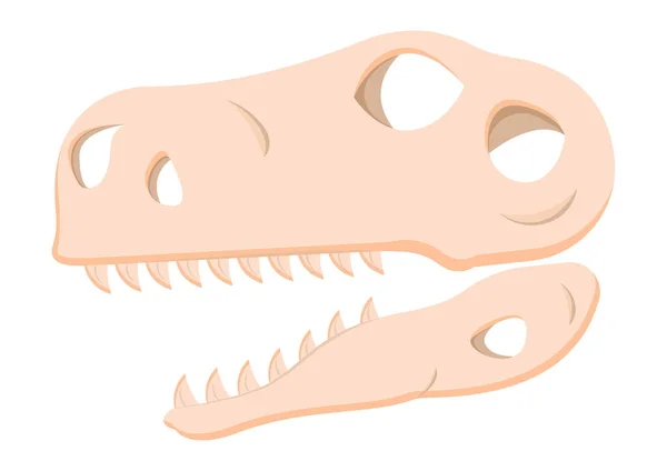 Dinosauří Hlava Lebka Fosilní Kliparty Vektor Izolovaný Bílém Pozadí — Stockový vektor