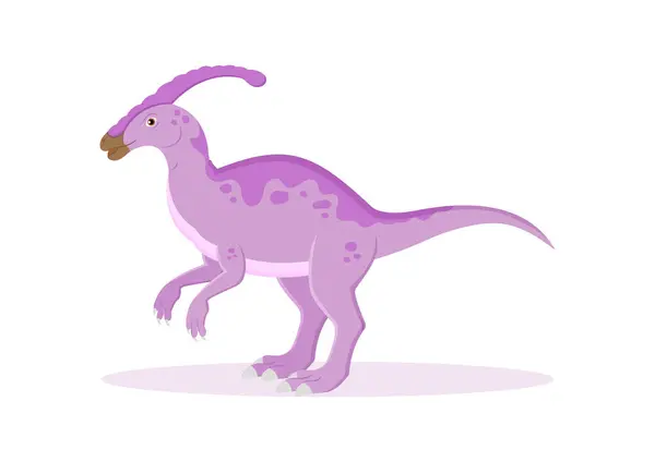 Illustrazione Del Vettore Del Personaggio Del Fumetto Del Dinosauro Parasaurolophus — Vettoriale Stock