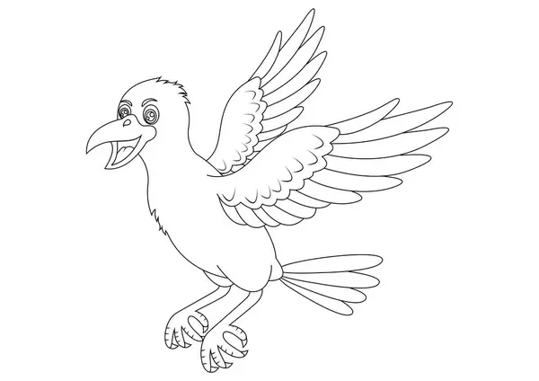 Illustrazione Vettoriale Del Personaggio Del Cartone Animato Volante Bianco Nero — Vettoriale Stock