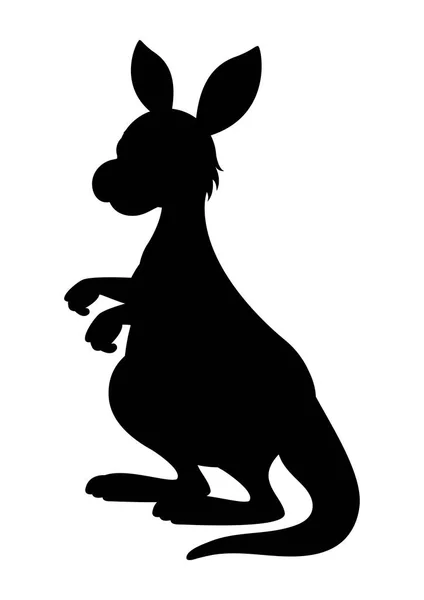 Känguru Silhouette Vector Isoliert Auf Weißem Hintergrund — Stockvektor