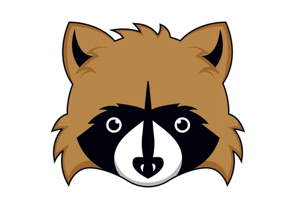 Raccoon Head Vector Illustration Isolated White Background — Stock Vector