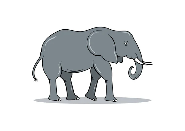 Elefant Cartoon Character Vector Flaches Design — Stockvektor