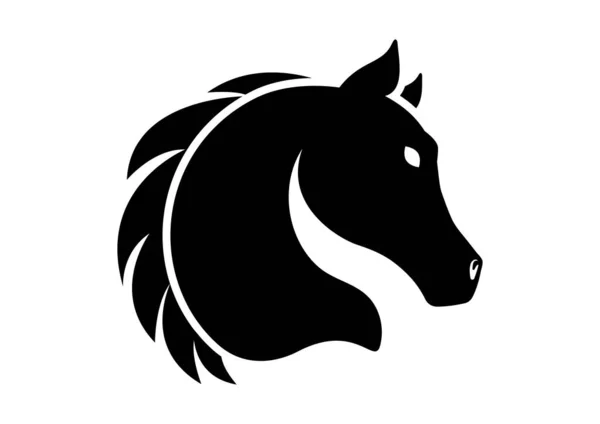 Ilustração Vetor Silhueta Cabeça Cavalo Isolado Sobre Fundo Branco —  Vetores de Stock