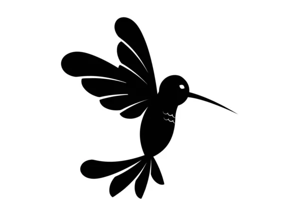 Kolibrie Silhouet Vector Een Vliegende Kolibrie Silhouet Kant — Stockvector