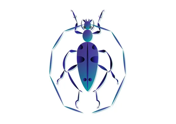 Kever Insect Met Reuzenantenne Vector Art Gnoma Zonalis Rare Insecten — Stockvector