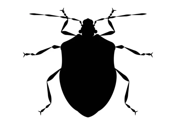 Fekete Fehér Stink Bug Clipart Vektor Elszigetelt Fehér Háttér — Stock Vector