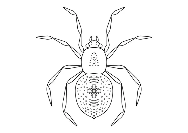 Black White Spider Clipart Vector Geïsoleerd Witte Achtergrond Kleurplaten Van — Stockvector