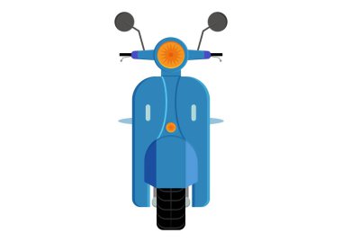 Scooter Düz Tasarım Vektörü Beyaz Arkaplanda İzole Edildi