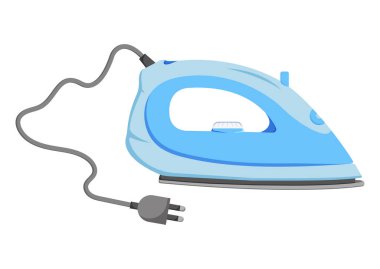 Electric Clothes Iron Vector Flat Design Isolated On White Background clipart