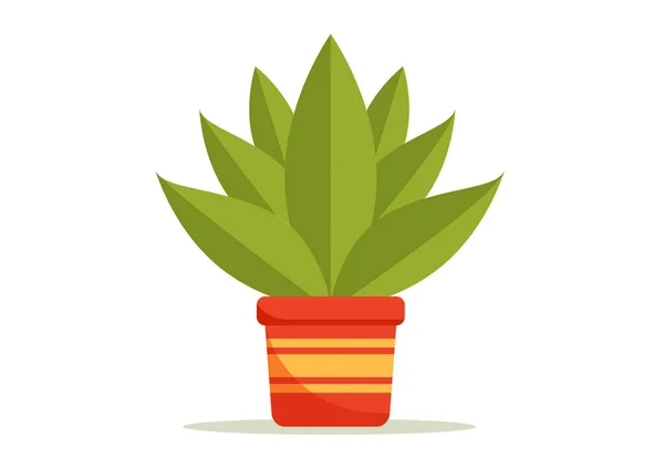 Plante Intérieur Dans Pot Fleurs Vecteur Plat Design — Image vectorielle