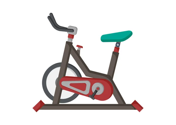 Indoor Spinning Bike Workout Vector Illustration Isolated White Background — Stock Vector