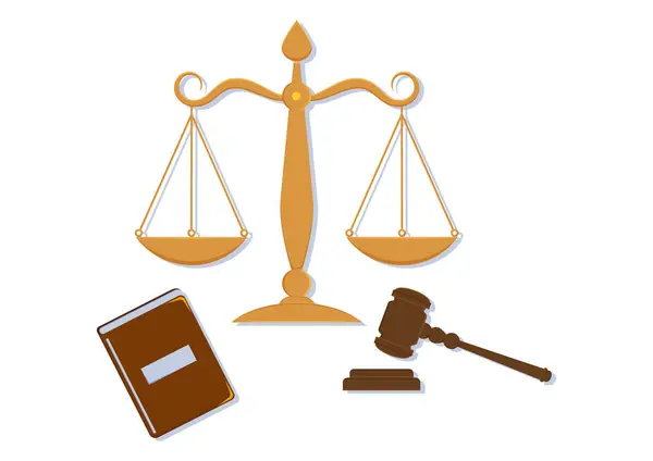 Legge Giustizia Concetto Vettore Isolato Sfondo Bianco — Vettoriale Stock