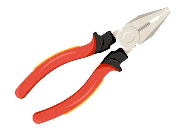 Rote Zangen Werkzeuge Cliparts Vektor Flaches Design Isoliert Auf Weißem — Stockvektor