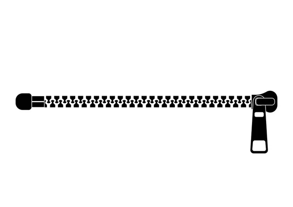 Reißverschluss Silhouette Cliparts Vektor Flaches Design Schwarz Weißer Reißverschluss Auf — Stockvektor
