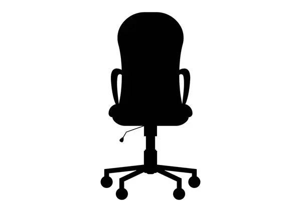 Ασπρόμαυρη Περιστρεφόμενη Καρέκλα Γραφείου Διανυσματική Επίπεδη Σχεδίαση Απομονωμένη Λευκό Φόντο — Διανυσματικό Αρχείο