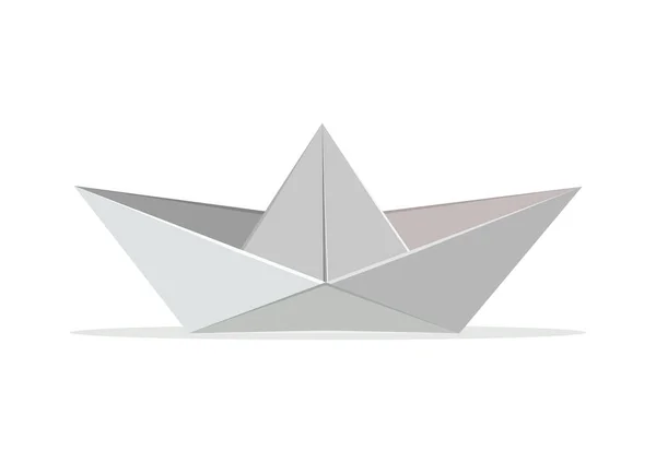 Beyaz Arkaplanda Kağıt Tekne Origami Vektör Düz Tasarımı Stok Illüstrasyon