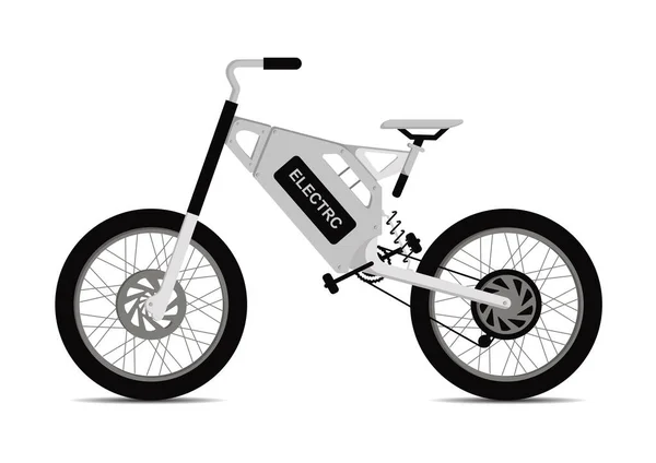 Projeto Liso Moderno Vetor Bicicleta Elétrica Isolado Fundo Branco Ilustração De Bancos De Imagens