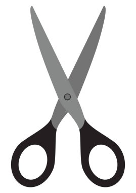 Makas Vektör Düz Tasarımı, Çeşitli Uygulamalar için İdeal, Beyaz Arkaplanda İzole