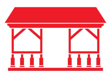 Veranda Simgesi Vektör Düz Tasarımı beyaz arkaplanda izole edildi