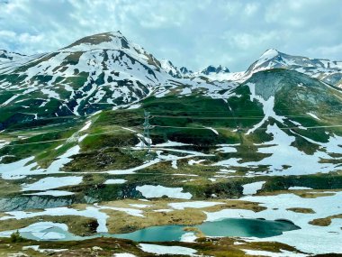 Scenic Alps and Lake Verney on the Little St Bernard Pass clipart