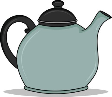 Vintage Kettle 'ın Vektör Düz Tasarımı beyaz arkaplanda izole edildi