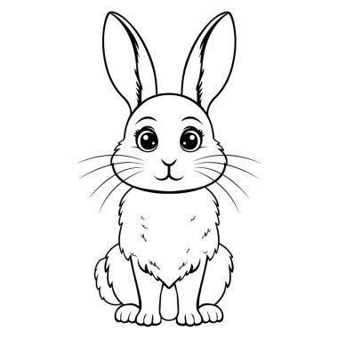 siyah-beyaz karikatür tavşan