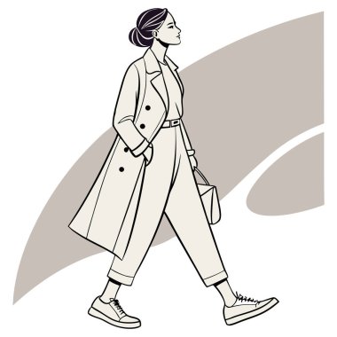 Siyah ve beyaz modayı takip eden modern kadınlar beyaz arka planda minimalist tasarımlar yaparlar.