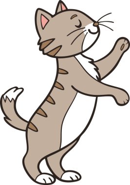 Beyaz arka plan üzerinde izole karikatür sevimli kedi