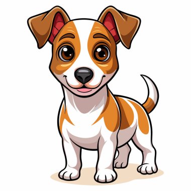 Beyaz arka plan üzerinde şirin Jack Russell terrier köpek yavrusu