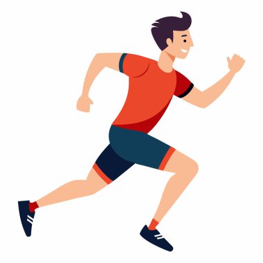 Beyaz arkaplanda izole edilmiş bir klipte çalışan adam