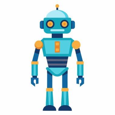 Düz stil Ai Robot beyaz arkaplanda izole